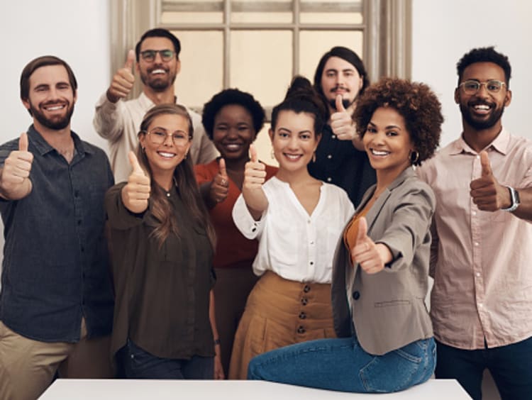 Team leaders congratulating you