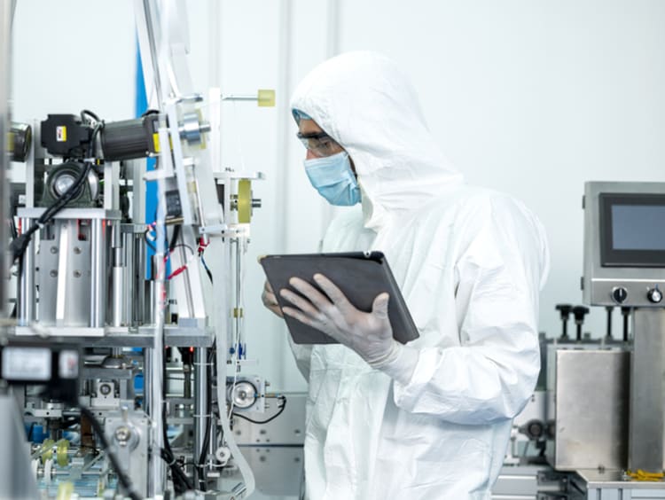 medical coder working in a laboratory