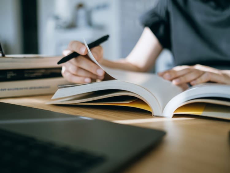 A student studying for law school