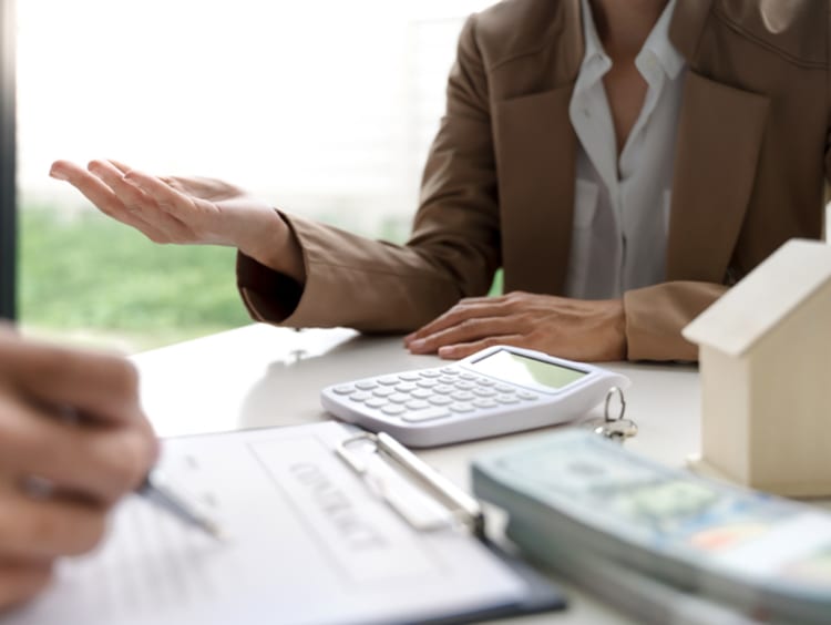 Insurance underwriter working