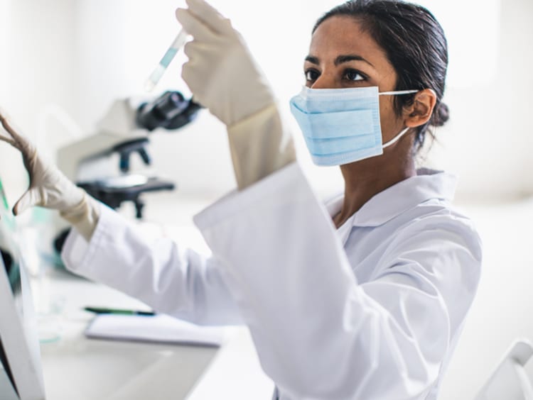 Scientist working in the laboratory - stock photo