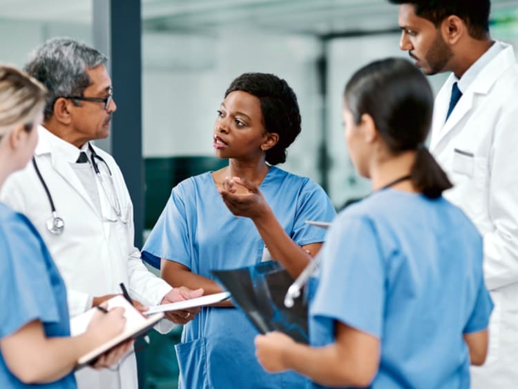 Providing stats on all their patients - stock photo
