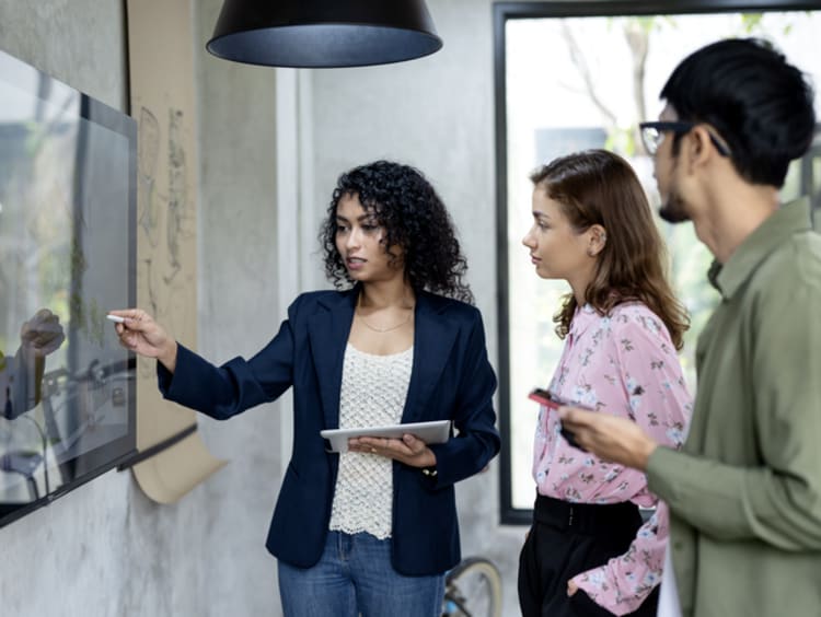 Project manager leading a meeting