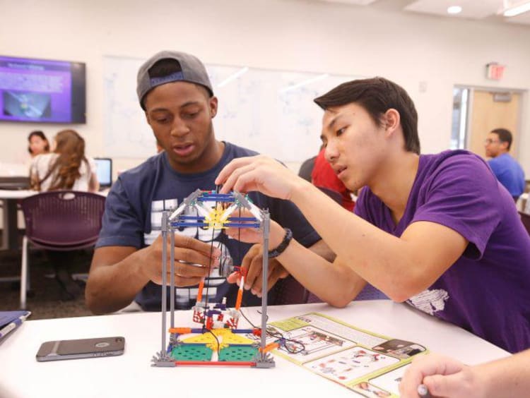 STEM students building something