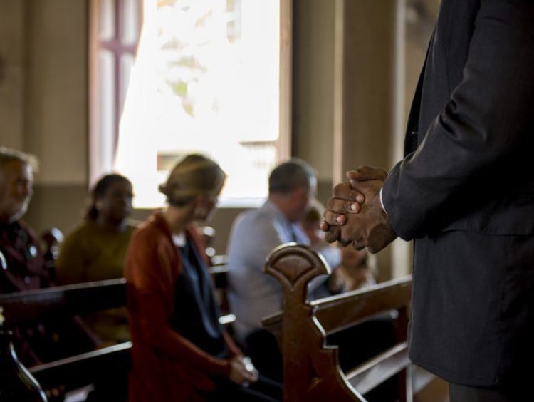 people sitting in church