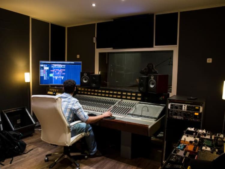 Man in sound studio