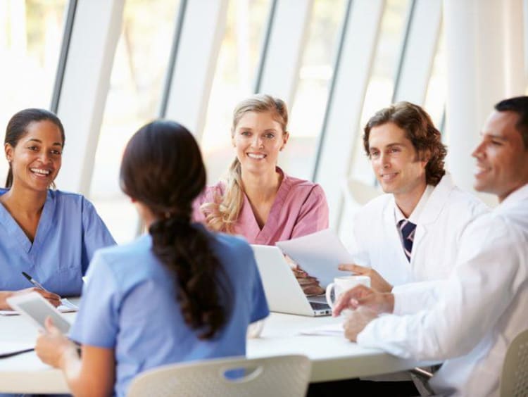 healthcare professionals in a meeting