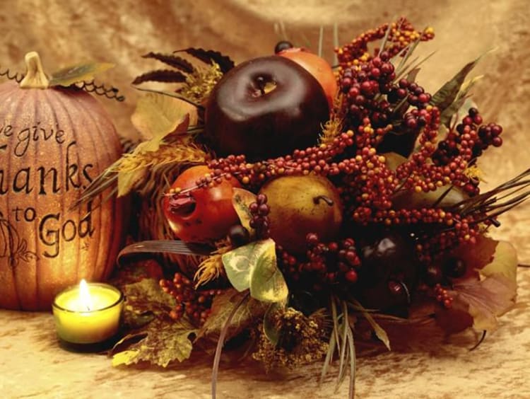 A fall-colored cornucopia
