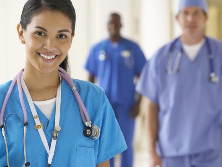 Healthcare people in scrubs