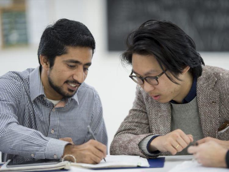 people working on homework