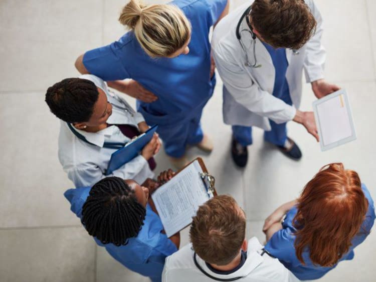 Nurses in a huddle