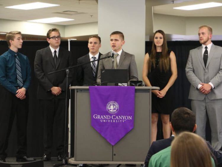 Honors students presenting at the spring symposium