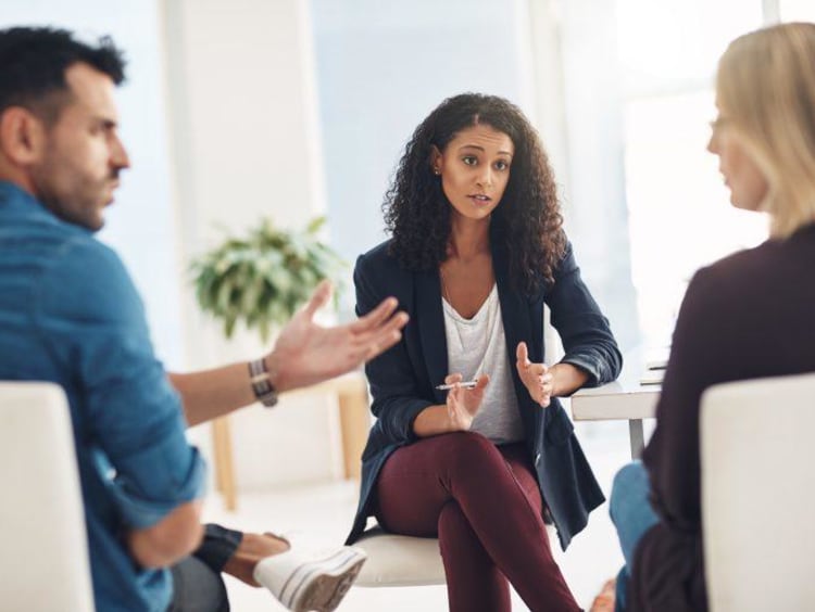 Mediator hearing out a dispute