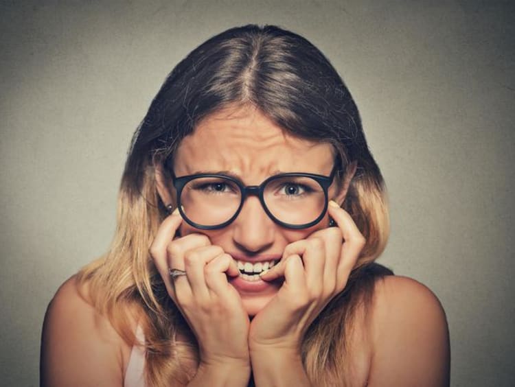 A woman worrying