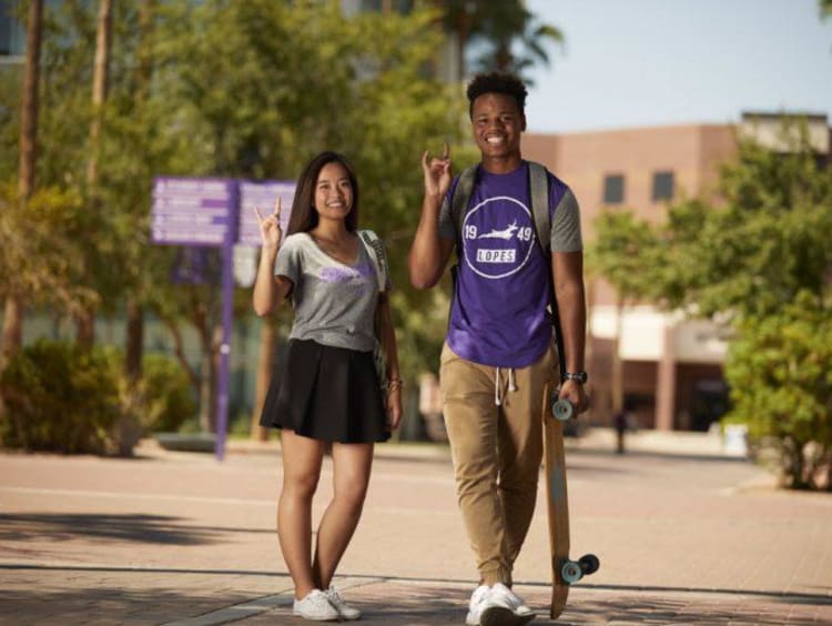 GCU students on the promenade