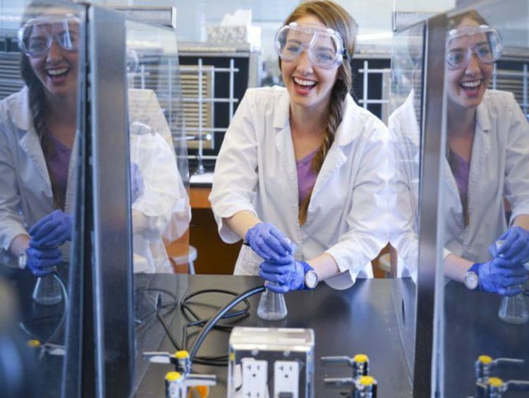 STEM student in a lab