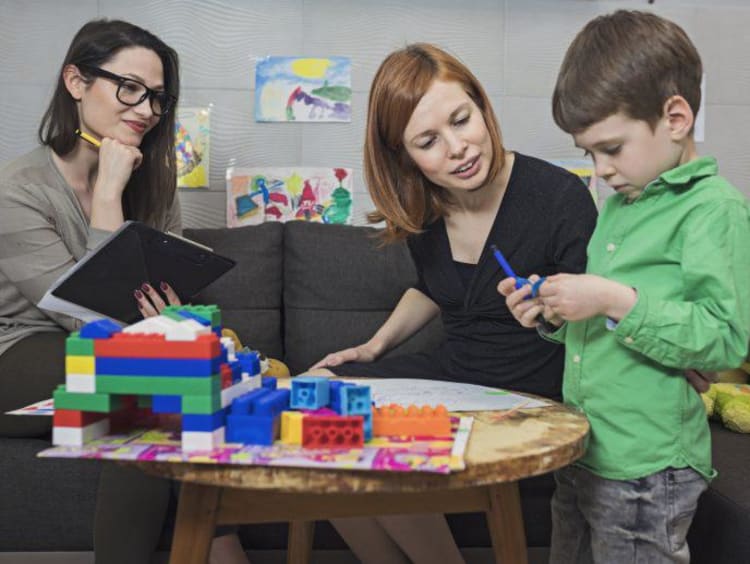 Child receiving counseling