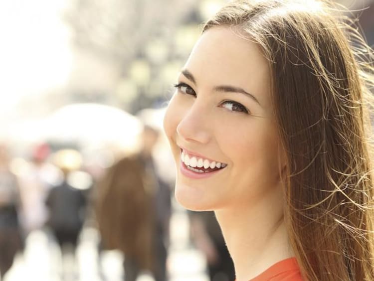 a girl smiling