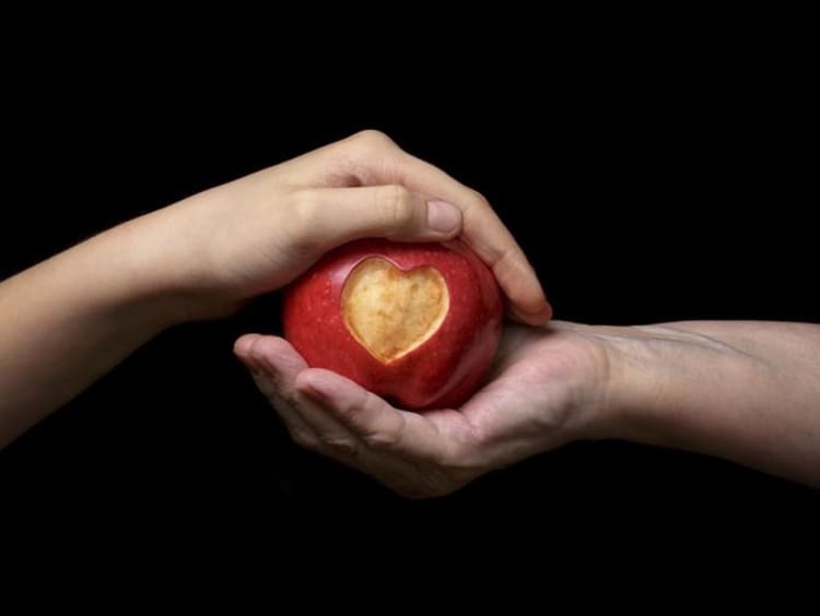 people holding an apple
