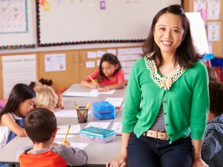 teacher smiling