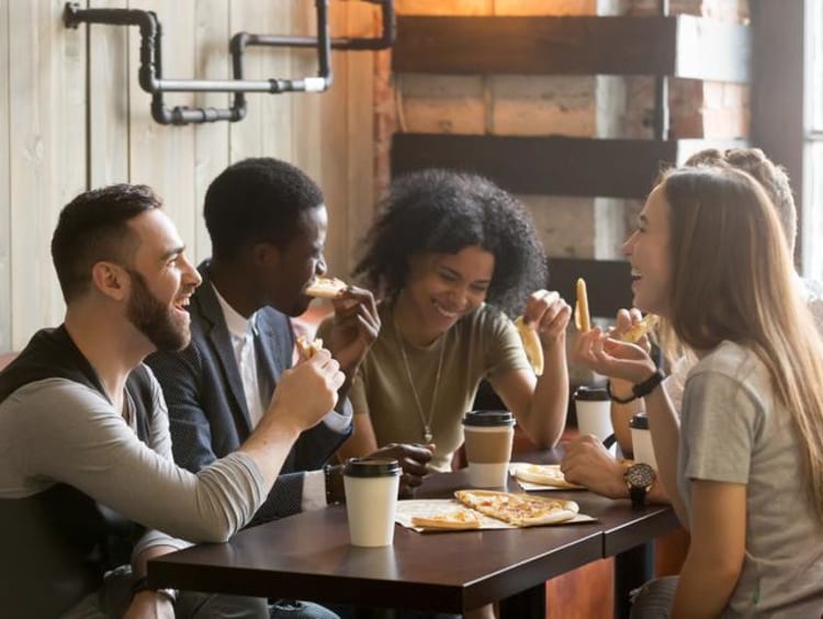 Group of young adults chatting
