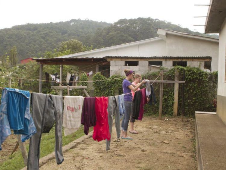 Clothes on a drying line