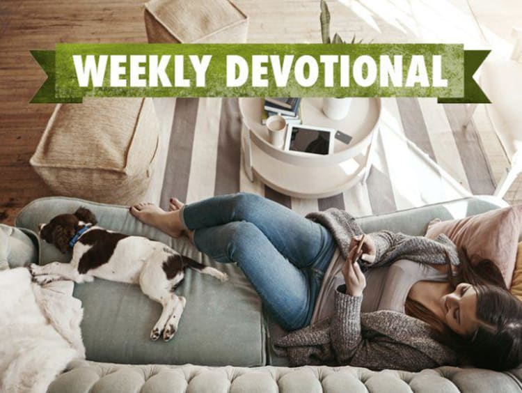 Girl sitting on couch with dog