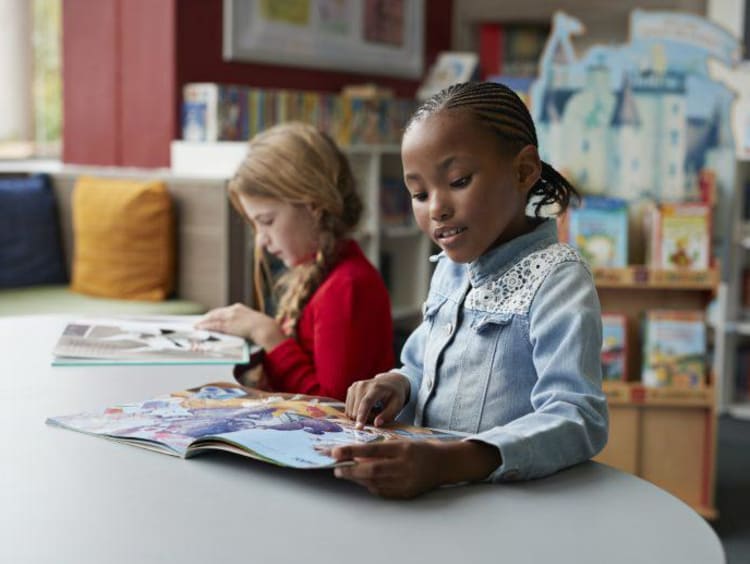 Students working in class