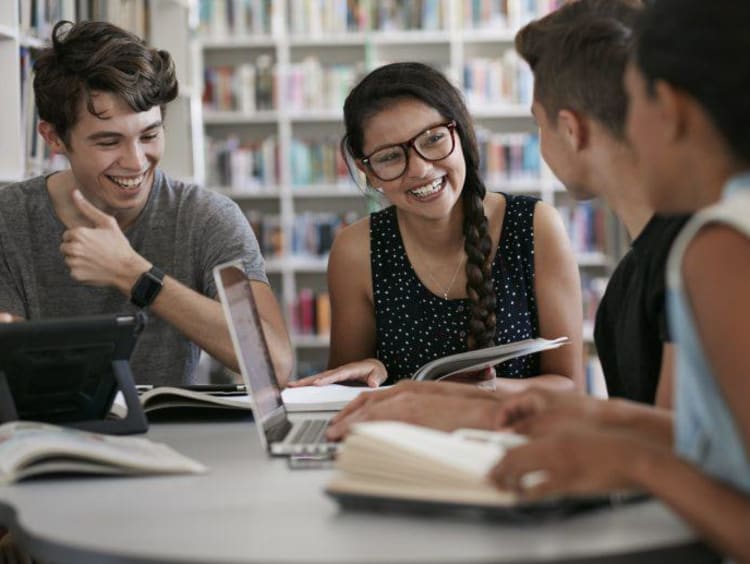 young adults in a study group