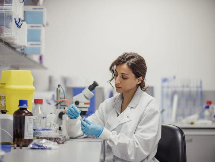 Student in laboratory setting