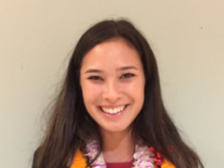 Rachel Kawakami in a lei