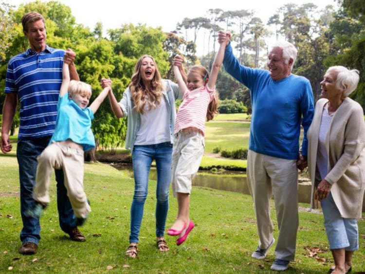 family playing