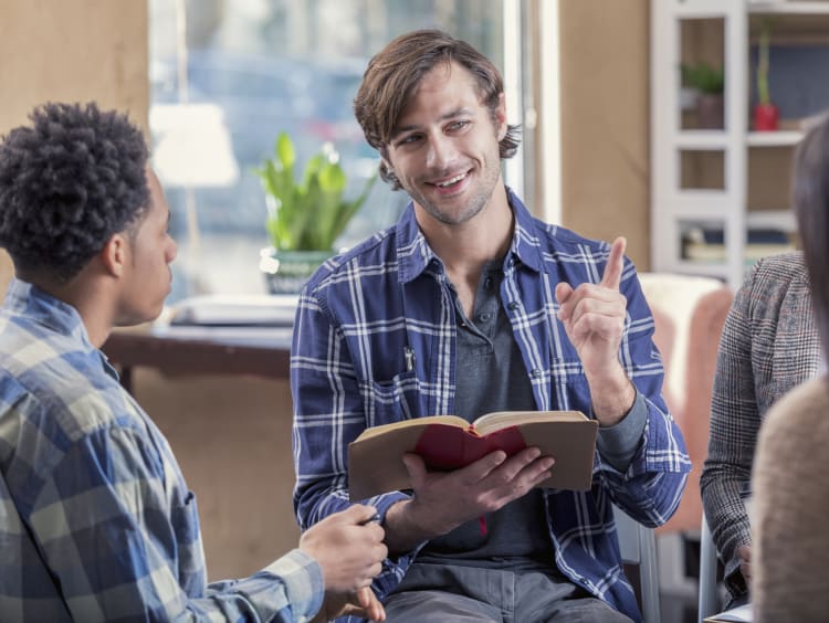 Man conducting Bible study