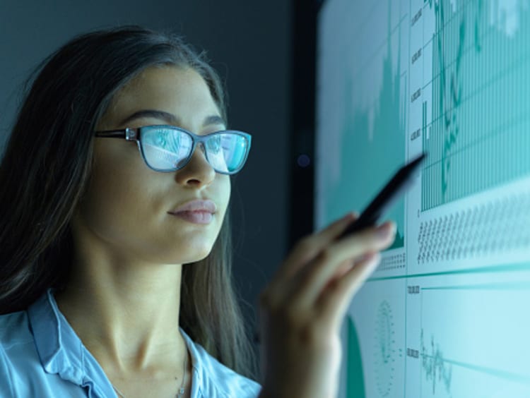 data scientist analyzing statistics