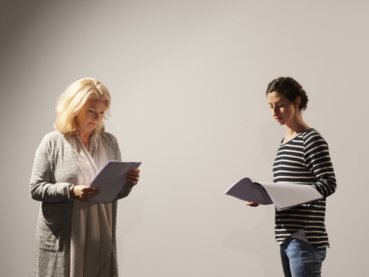 two people rehearsing for a play