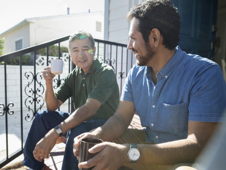 two guys talking