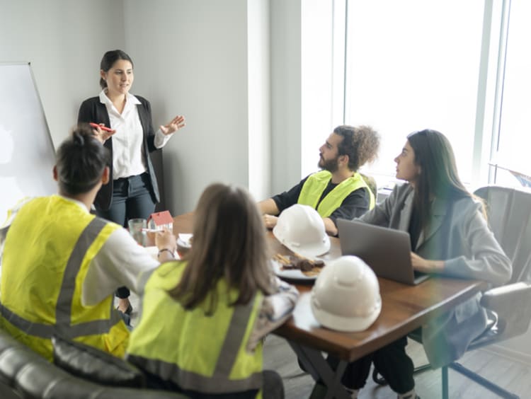 Female demonstrating leadership skills for engineers