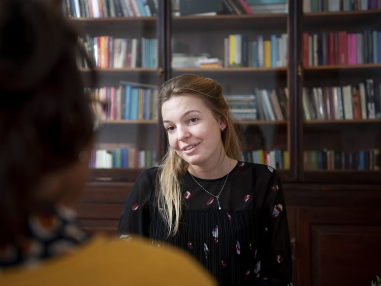 Woman receives counseling from a clinical psychologist