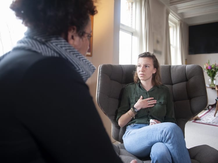 Woman visiting a counselor.