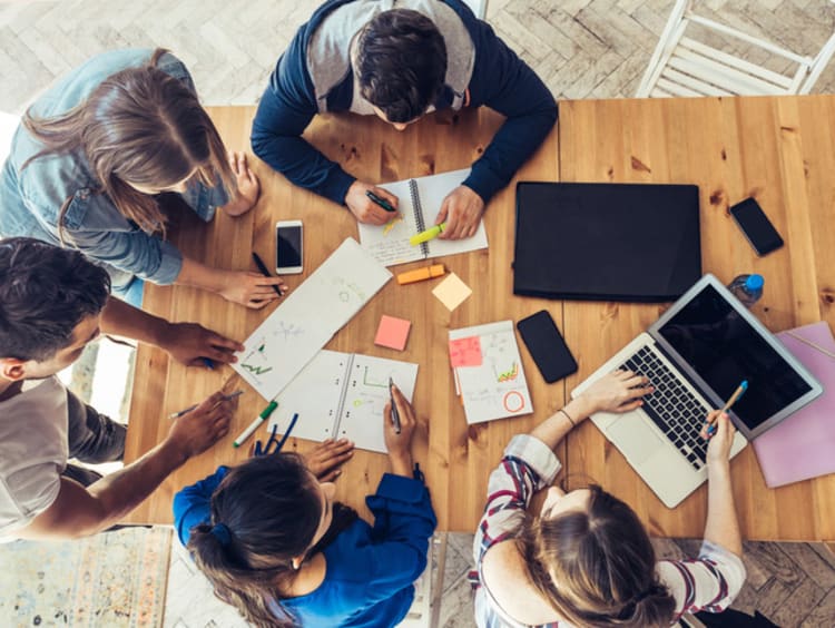 group of people working on a project