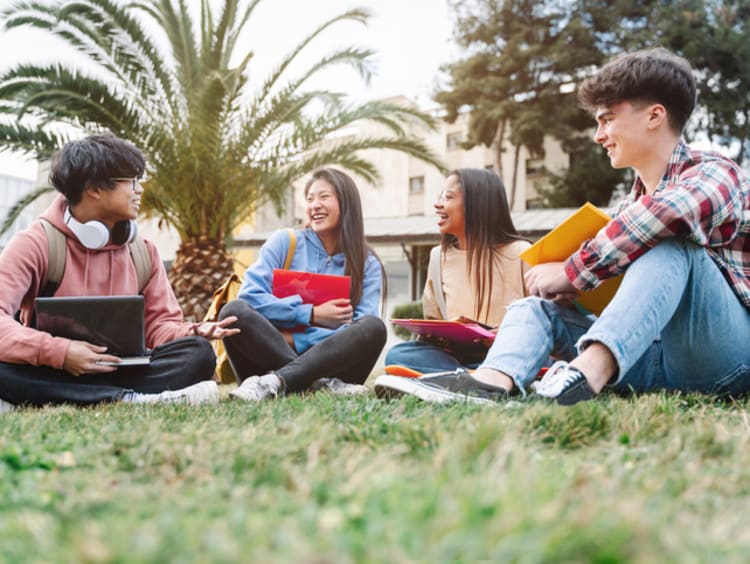 Group of international university students