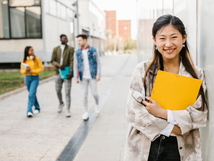 Asian female student smiling