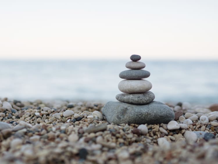 A group of rocks stacked high