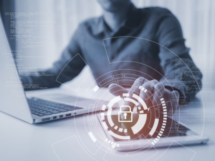 Cybersecurity employee working on cyberdefense