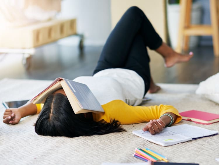 Woman laying on floor