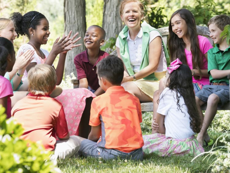 outdoor classroom discussion