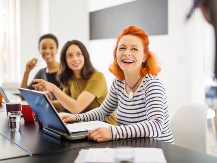 students in class earning their communications degree