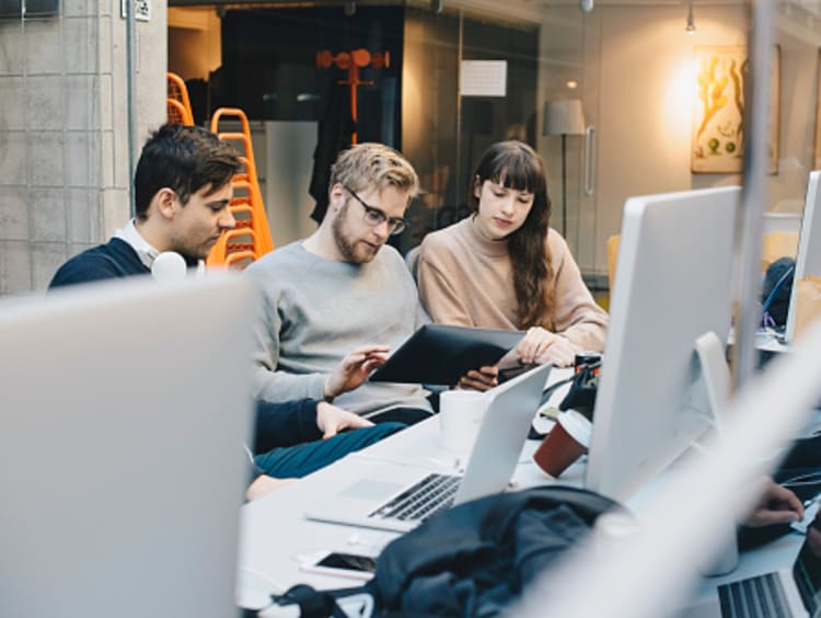 Computer scientist and computer engineer working together