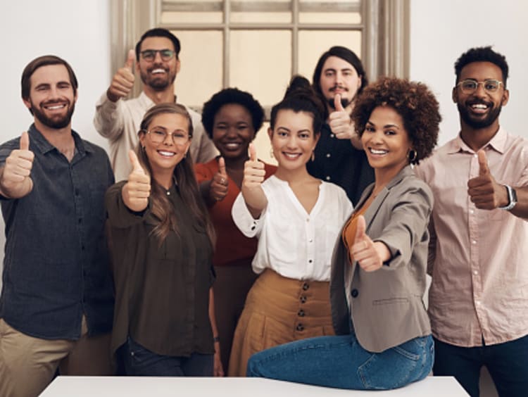 Team leaders congratulating you