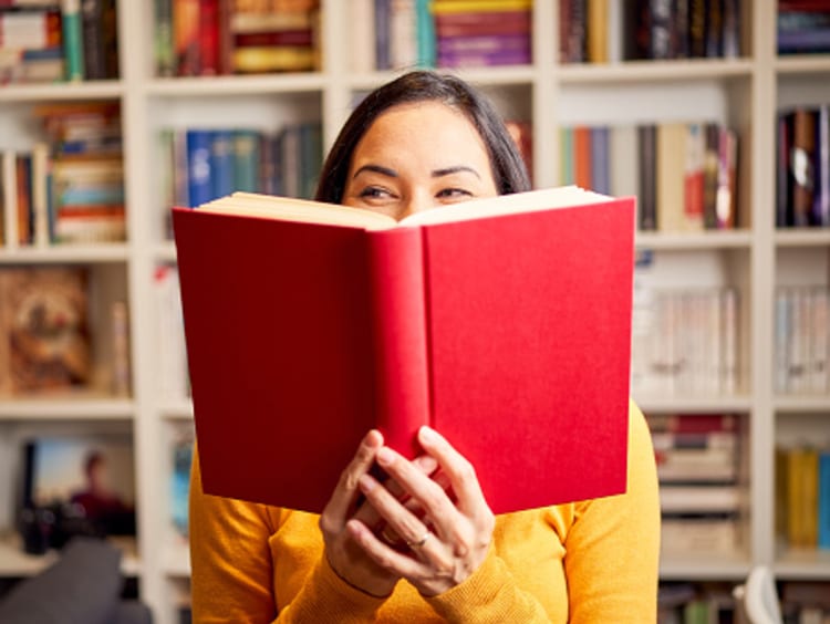 a girl reading a book